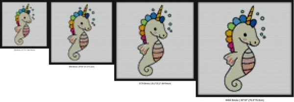 Unicorn seahorse Bricks brick block art