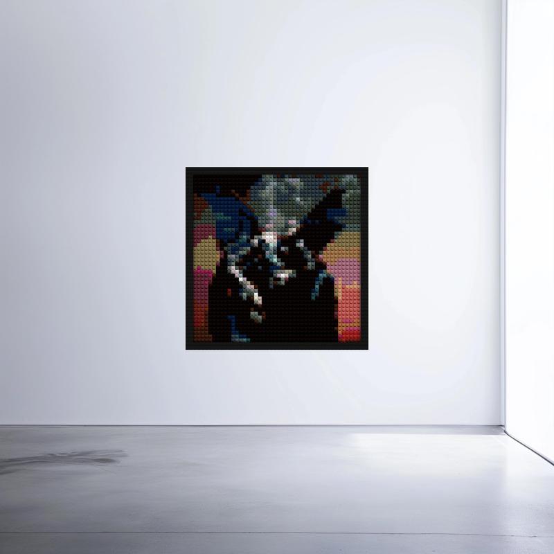 "Birds in the Trap Sing McKnight Wall Art Frame" brick wall art | Compatible with LEGO-style bricks | Pixel Brick Art