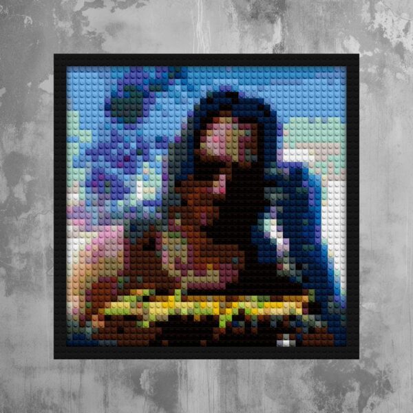 "Cyberpunk LEGO-Inspired Art Frame | Unique Wall Decor" brick-based pixel art | Compatible with LEGO-style bricks | Pixel Brick Art