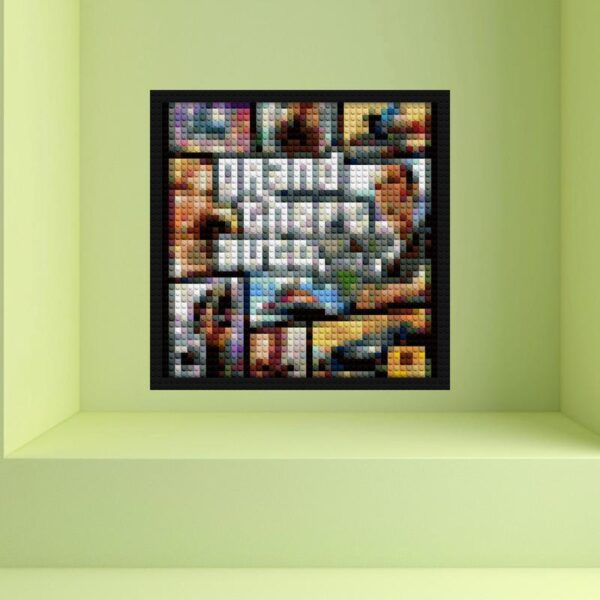 "GTA 5 Themed Wall Art Frame - Urban Style" retro pixel brick art | Compatible with LEGO-style bricks | Pixel Brick Art