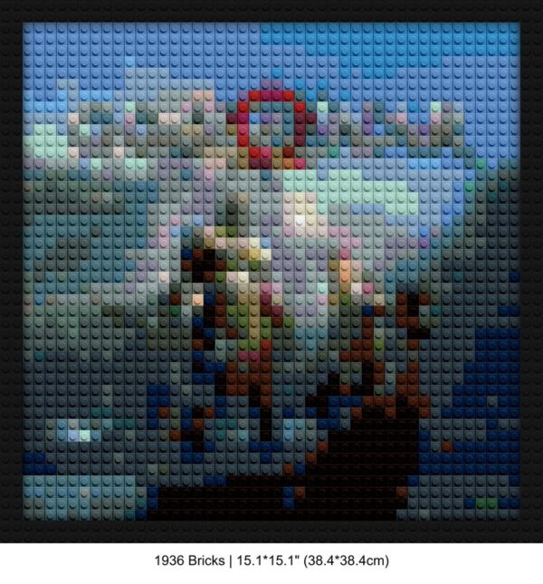 God of War interlocking brick mosaic | Compatible with LEGO-style bricks | Pixel Brick Art