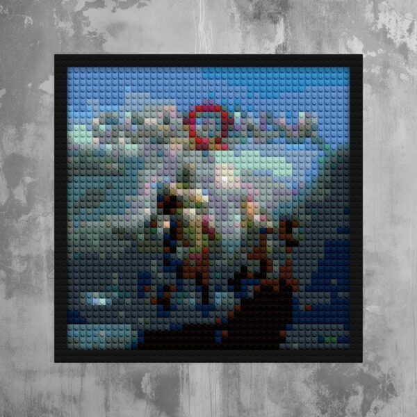 "God of War Wall Art Frame Kits - DIY Paint By Numbers" handmade brick mosaics | Compatible with LEGO-style bricks | Pixel Brick Art