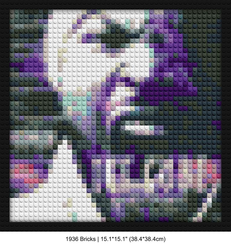 Ice Cube rapper DIY brick mosaic | Compatible with LEGO-style bricks | Pixel Brick Art