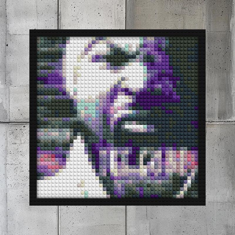 "Ice Cube War Art Frame - Modern Wall Decor" brick painting kits | Compatible with LEGO-style bricks | Pixel Brick Art