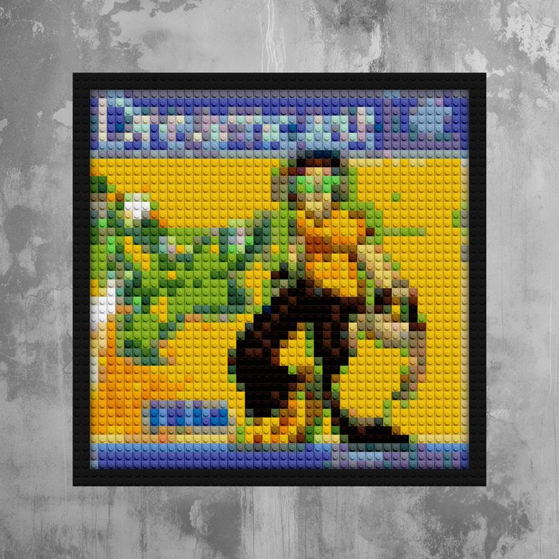 "Jet Set Radio Wall Art Frame - Urban Style Decor" building brick art | Compatible with LEGO-style bricks | Pixel Brick Art