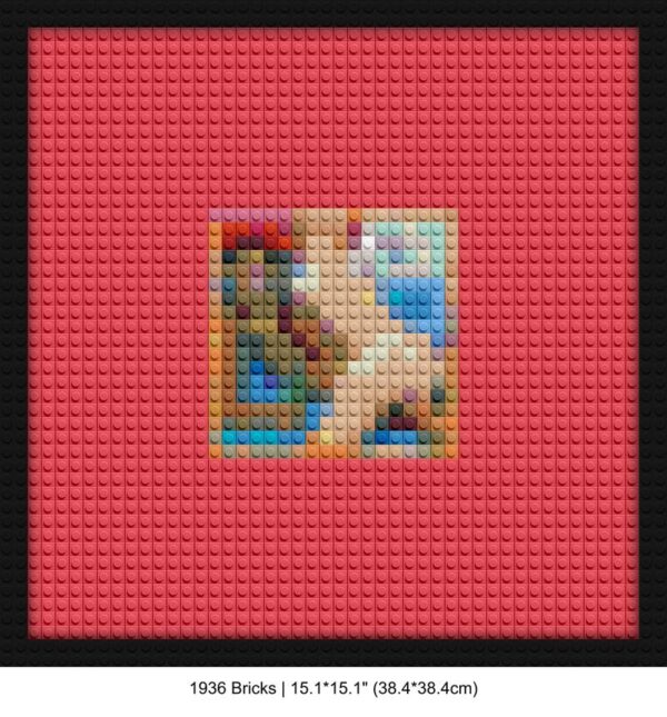 Kanye West art retro pixel brick art | Compatible with LEGO-style bricks | Pixel Brick Art