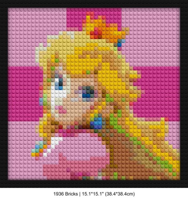 Peach Princess game brick mosaic art | Compatible with LEGO-style bricks | Pixel Brick Art