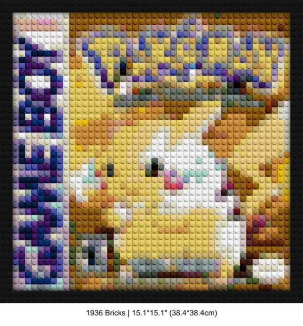 Pokemon Yellow brick wall art | Compatible with LEGO-style bricks | Pixel Brick Art