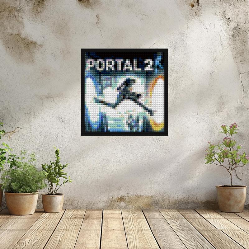"Portal 2-Inspired Wall Art Frame - Unique Design" LEGO-style bricks art | Compatible with LEGO-style bricks | Pixel Brick Art