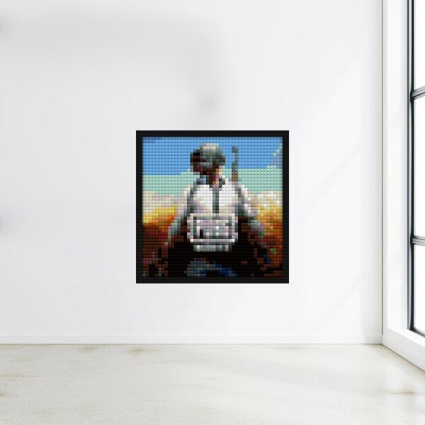 "Stunning PubG Cover Wall Art Frame - Elevate Your Space" pixel-style bricks | Compatible with LEGO-style bricks | Pixel Brick Art