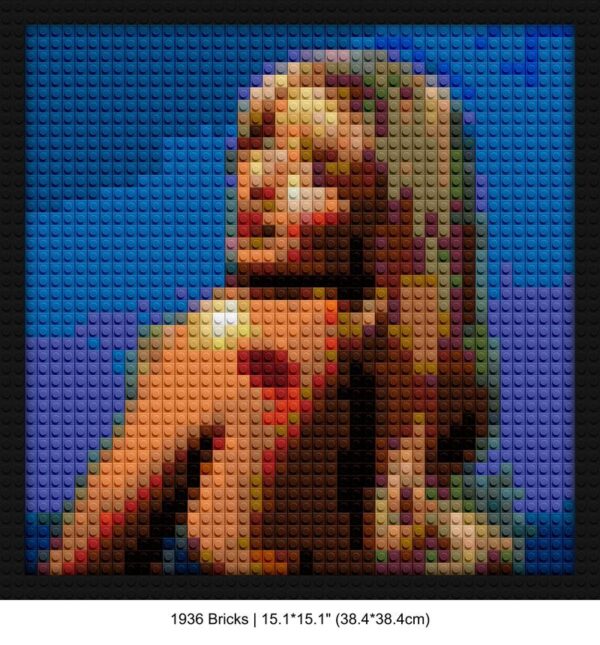 Sabrina Carpenter retro pixel brick art | Compatible with LEGO-style bricks | Pixel Brick Art