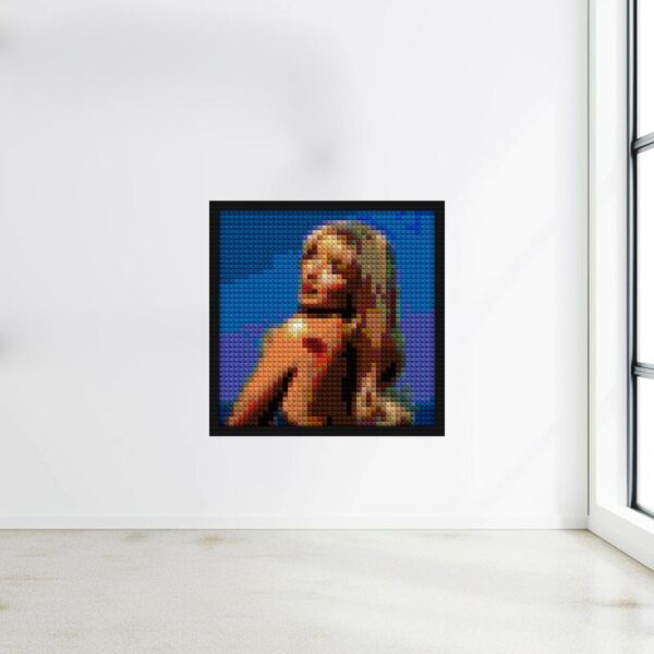 "Sabrina Carpenter Inspired Art Frame - Unique Design" brick wall art | Compatible with LEGO-style bricks | Pixel Brick Art