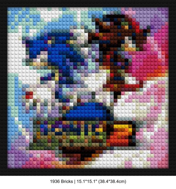 Sonic Adventure 2 block mosaic design | Compatible with LEGO-style bricks | Pixel Brick Art