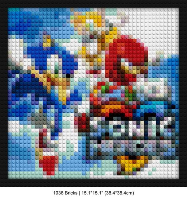 Sonic Heroes building brick art | Compatible with LEGO-style bricks | Pixel Brick Art