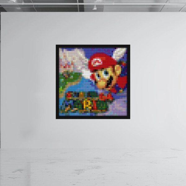 "Super Mario 64-Inspired Game Art Frame | Unique Wall Decor" DIY pixel mosaic | Compatible with LEGO-style bricks | Pixel Brick Art