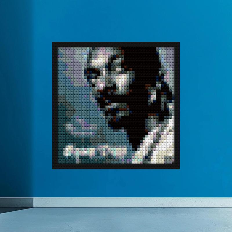 "Snoop Dogg Tha Blue Carpet Wall Art Frame Edition" brick-inspired artwork | Compatible with LEGO-style bricks | Pixel Brick Art