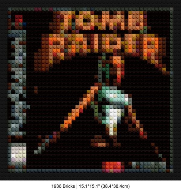 Tomb Raider handmade brick mosaics | Compatible with LEGO-style bricks | Pixel Brick Art