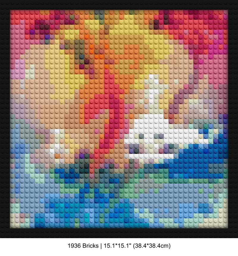 Kanye West Kids See Ghosts brick wall decor | Compatible with LEGO-style bricks | Pixel Brick Art