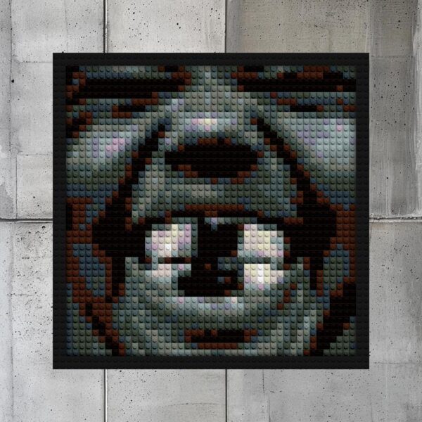 "YZY BULLY Wall Art Frame - Unique Urban Design" block mosaic design | Compatible with LEGO-style bricks | Pixel Brick Art