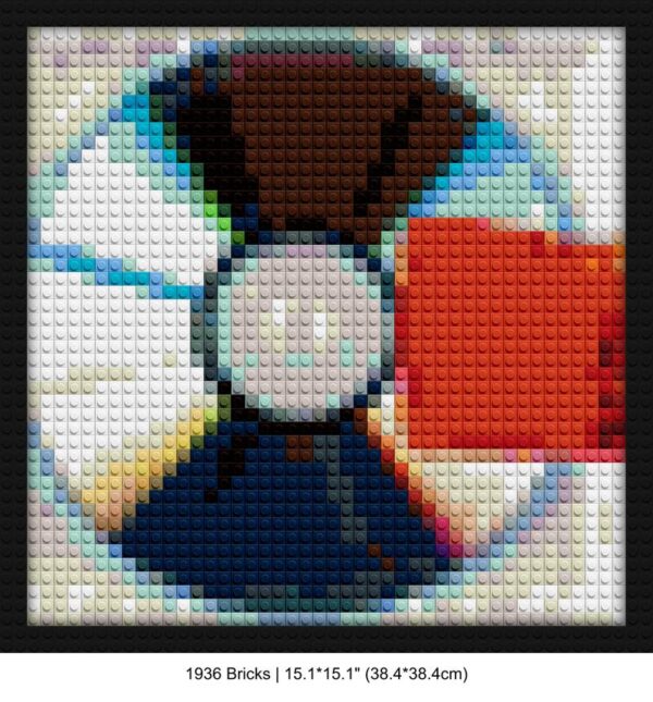 Kanye West merchandise pixel-style bricks | Compatible with LEGO-style bricks | Pixel Brick Art