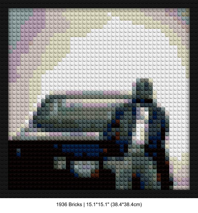 Kendrick Lamar interlocking brick mosaic | Compatible with LEGO-style bricks | Pixel Brick Art