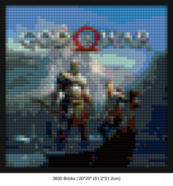 Kratos handmade brick mosaics | Compatible with LEGO-style bricks | Pixel Brick Art