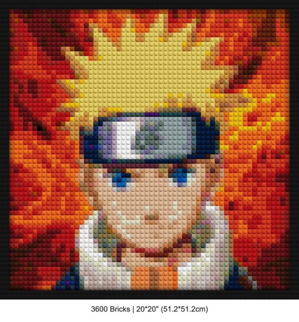 Naruto characters brick block wall decor | Compatible with LEGO-style bricks | Pixel Brick Art