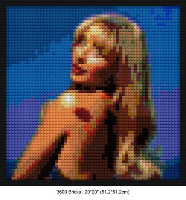 pop music brick wall art | Compatible with LEGO-style bricks | Pixel Brick Art