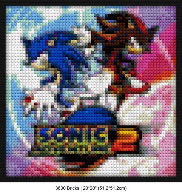 Sega games custom brick portraits | Compatible with LEGO-style bricks | Pixel Brick Art