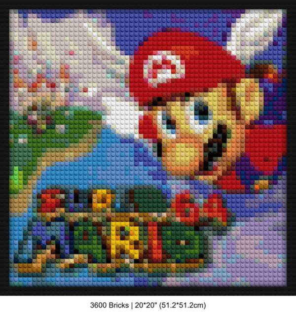 Nintendo games DIY pixel mosaic | Compatible with LEGO-style bricks | Pixel Brick Art