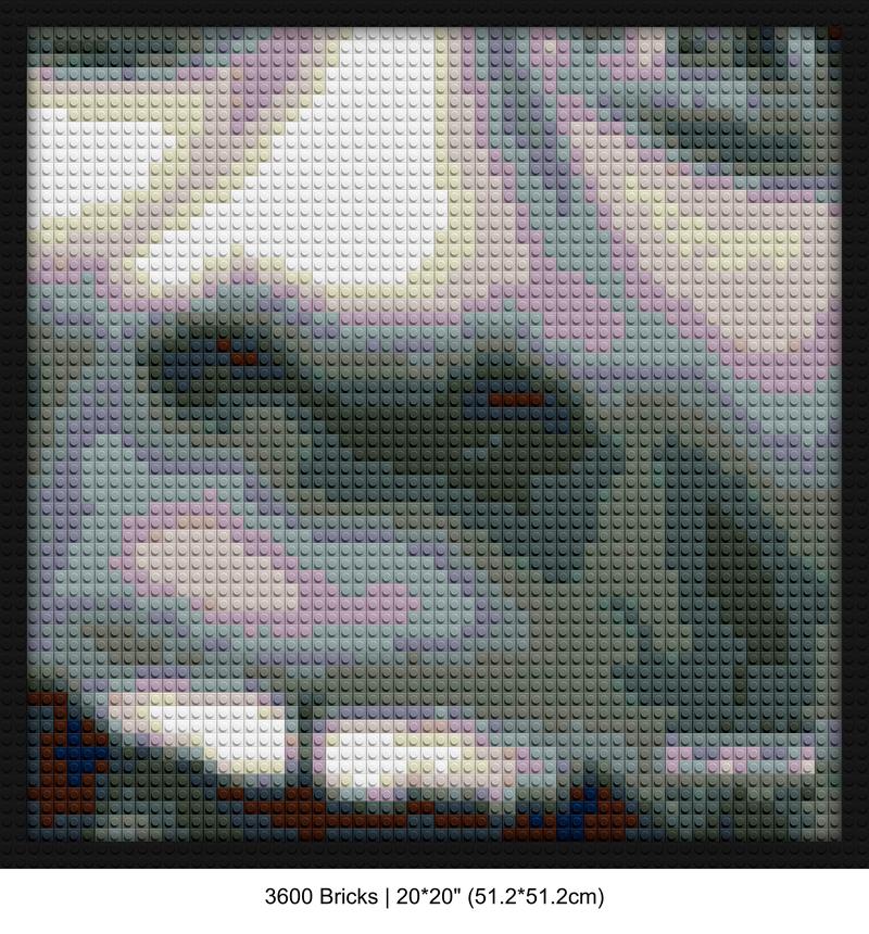 Wolf album art brick block wall decor | Compatible with LEGO-style bricks | Pixel Brick Art