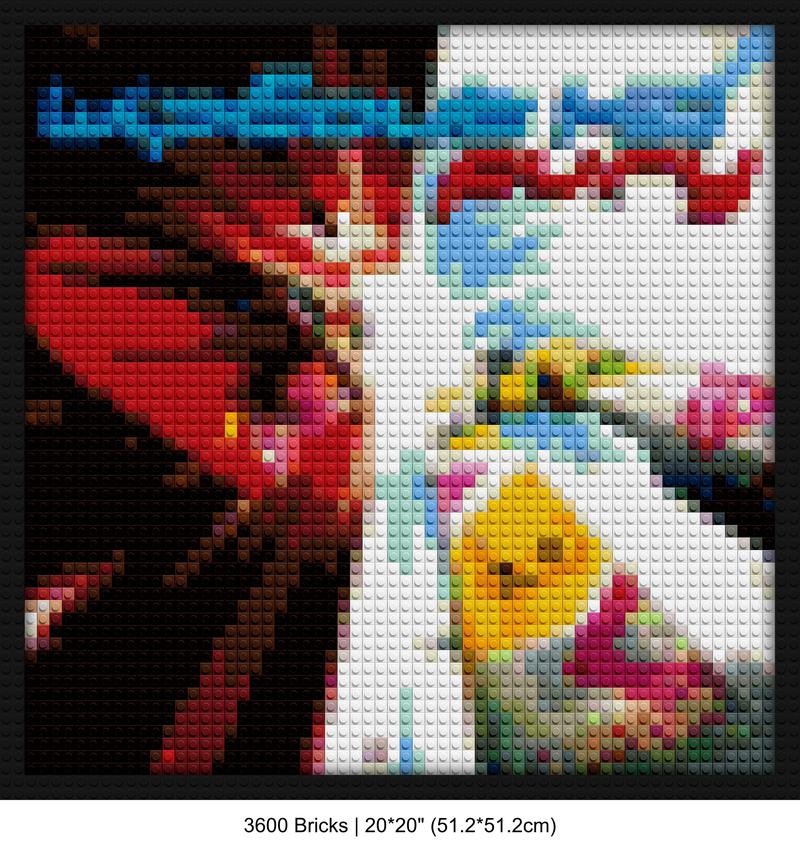 vintage album covers block mosaic design | Compatible with LEGO-style bricks | Pixel Brick Art