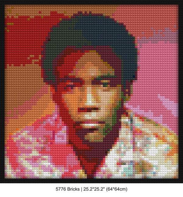 "Childish Gambino Wall Art Frame - Internet Theme" custom brick portraits | Compatible with LEGO-style bricks | Pixel Brick Art