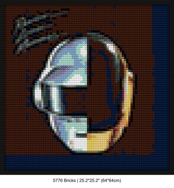 "Daft Punk Album Cover Wall Art Frame - Unique Design" DIY pixel mosaic | Compatible with LEGO-style bricks | Pixel Brick Art