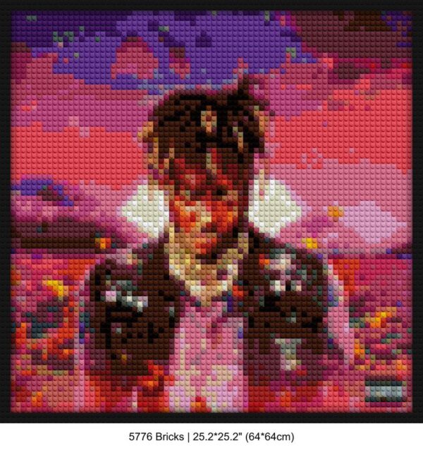 "Juice WRLD Legends Never Die Wall Art Frame" brick-building wall art | Compatible with LEGO-style bricks | Pixel Brick Art