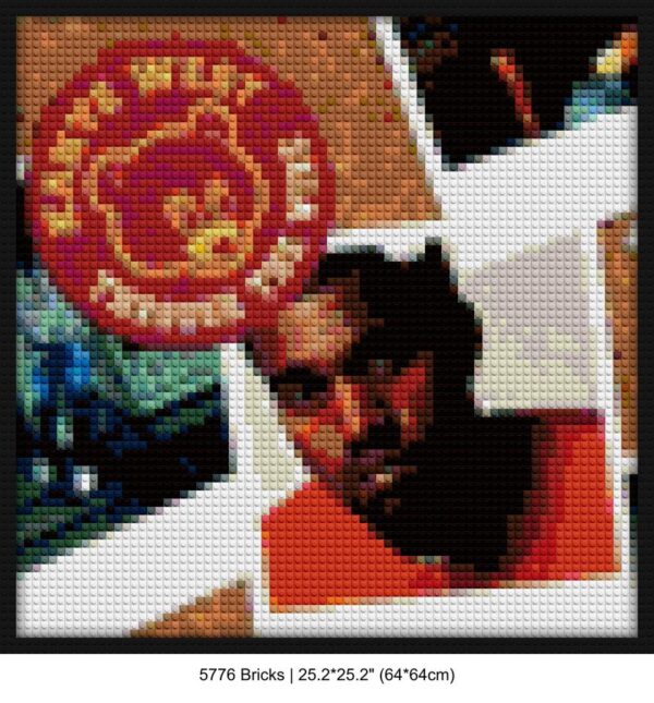 hip hop decor pixel-style bricks | Compatible with LEGO-style bricks | Pixel Brick Art