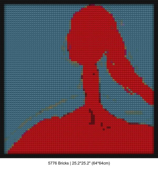 "Kanye West Donda Red Art Frame - Unique Wall Decor" LEGO-style bricks art | Compatible with LEGO-style bricks | Pixel Brick Art