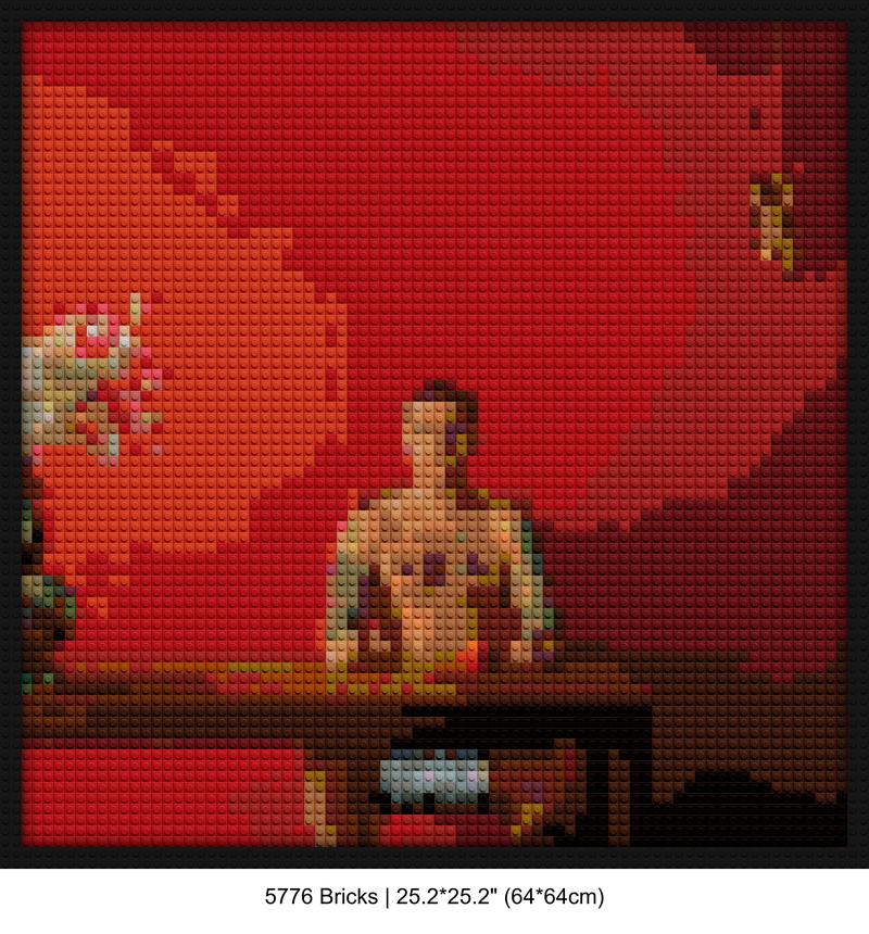 retro pixel art DIY pixel mosaic | Compatible with LEGO-style bricks | Pixel Brick Art