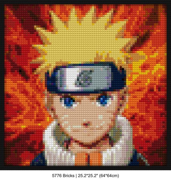 Japanese manga interlocking brick mosaic | Compatible with LEGO-style bricks | Pixel Brick Art