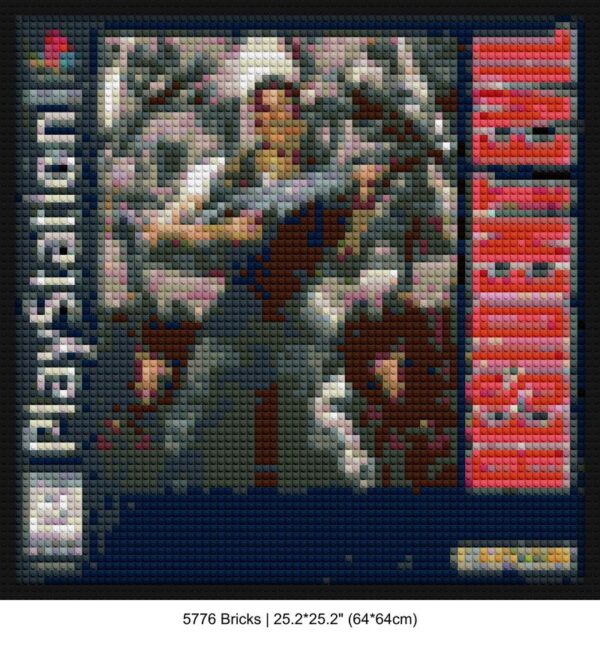 "DIY Interlocking Brick Wall Art Frame - Resident Evil PS1" block mosaic design | Compatible with LEGO-style bricks | Pixel Brick Art