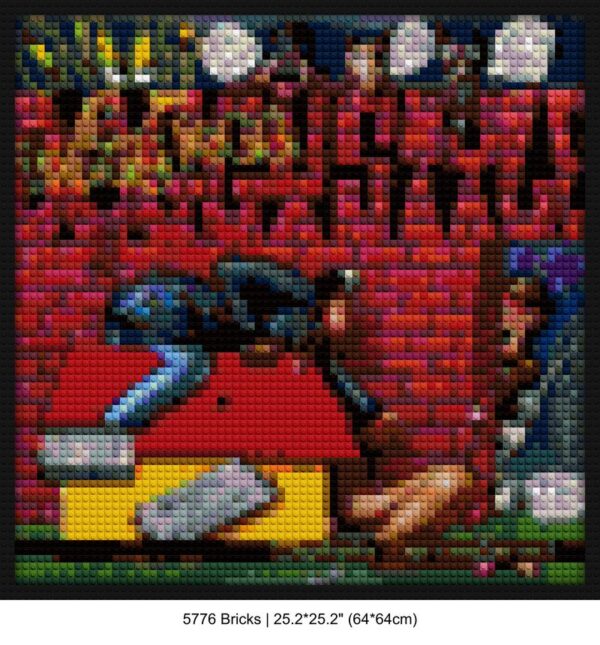 "Snoop Dogg Doggystyle Album - Unique Wall Art Frame" handmade brick mosaics | Compatible with LEGO-style bricks | Pixel Brick Art