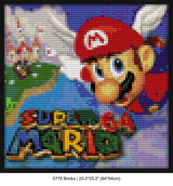 video game art creative brick wall decor | Compatible with LEGO-style bricks | Pixel Brick Art