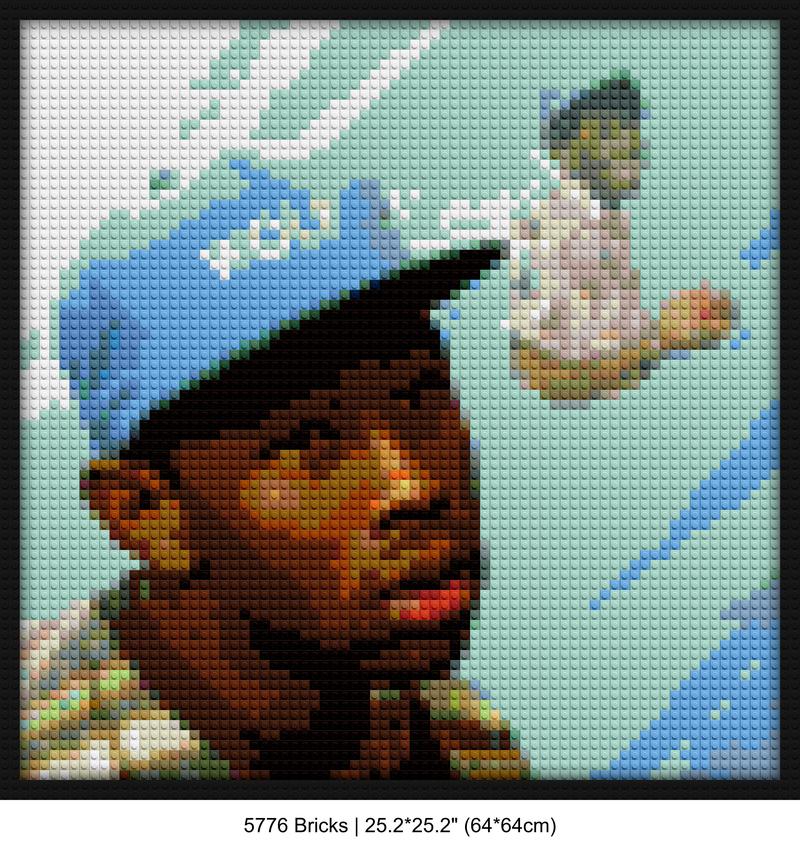 "DIY Brick Mosaic Kit: Tyler The Creator Wolf Blue Cover" brick painting kits | Compatible with LEGO-style bricks | Pixel Brick Art