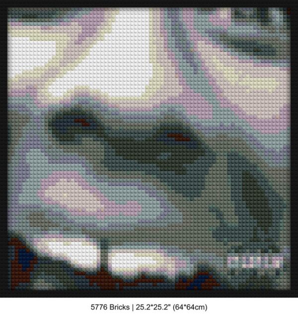 "Tyler the Creator Wolf DIY Wall Art Frame | Unique Style" brick block wall decor | Compatible with LEGO-style bricks | Pixel Brick Art