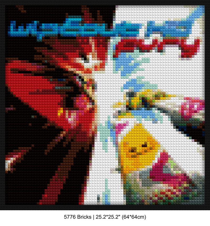 retro video games pixel brick art | Compatible with LEGO-style bricks | Pixel Brick Art