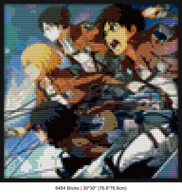 Hajime Isayama brick-inspired artwork | Compatible with LEGO-style bricks | Pixel Brick Art