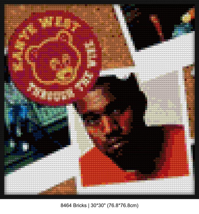 music wall art brick block wall decor | Compatible with LEGO-style bricks | Pixel Brick Art