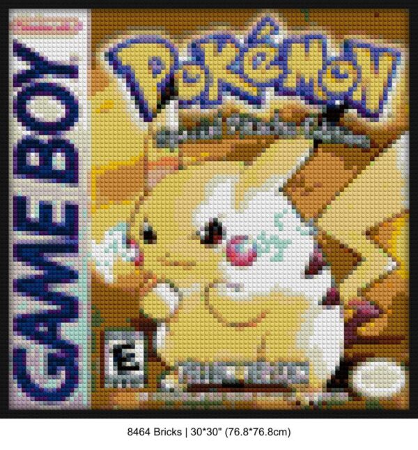 Pikachu brick wall art | Compatible with LEGO-style bricks | Pixel Brick Art