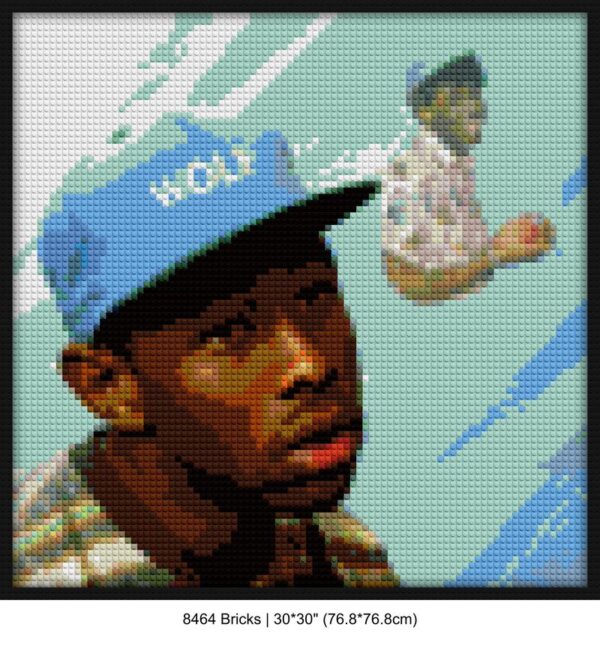 retro interlocking brick mosaic | Compatible with LEGO-style bricks | Pixel Brick Art