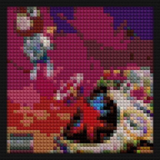 Graduaton Kanye album cover diy pixel mosaic | Compatible with LEGO-style bricks | Pixel Brick Art